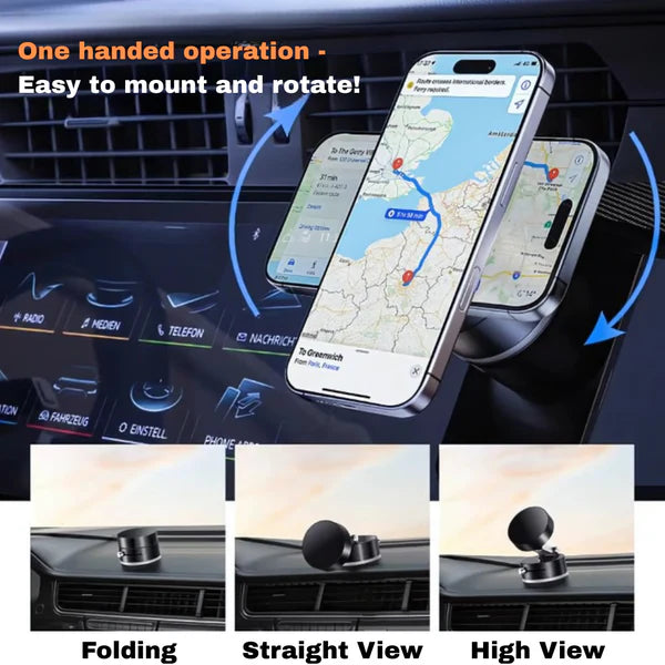 Vacuum Magnetic Suction Phone Holder (All iPhones, Android & GPS Devices and Cases Compatible)