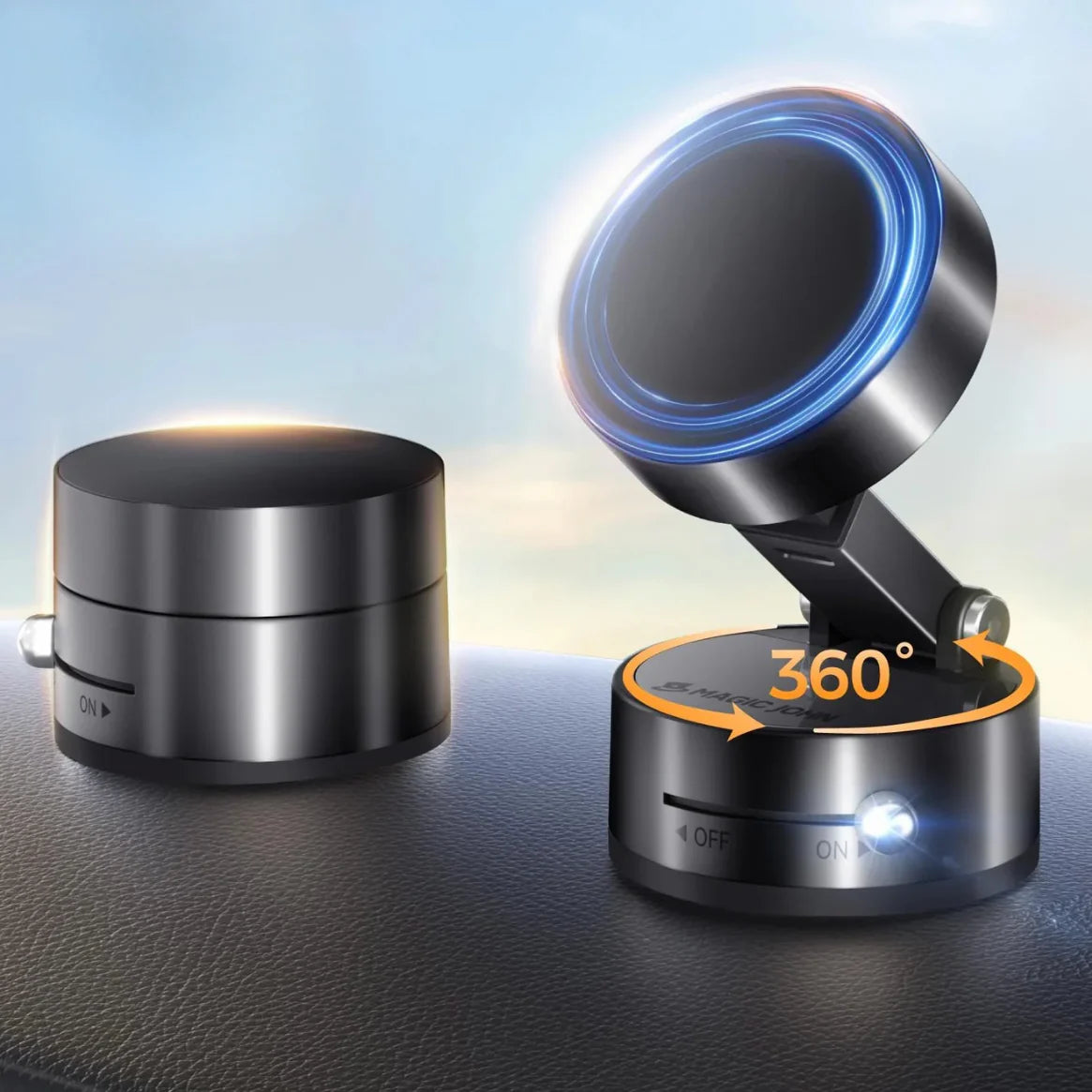 Vacuum Magnetic Suction Phone Holder (All iPhones, Android & GPS Devices and Cases Compatible)